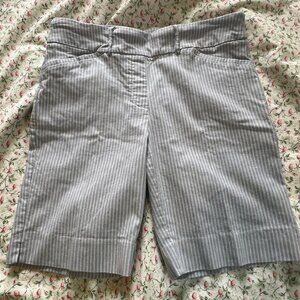 Hilary Radley Women's Blue & White Pin Stripe Shorts